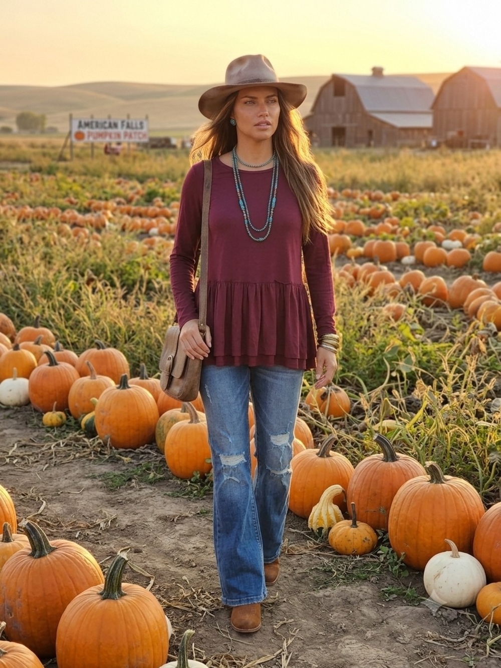 Wishlist Mauve Long Sleeve Peplum Top Size Large - Picture 3 of 9